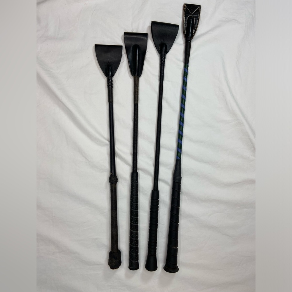 Collection‎ of 4 Black Horse Riding Crops/Whips/Bats